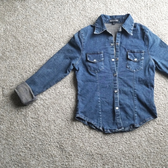 Annex vintage pearl denim jacket button up with pockets S - Picture 3 of 14